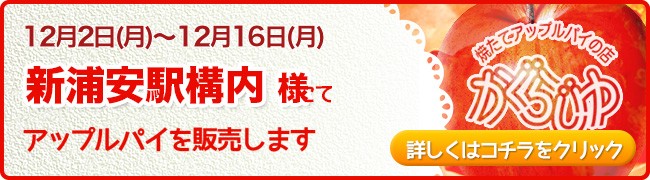 新浦安駅にてアップルパイを販売します